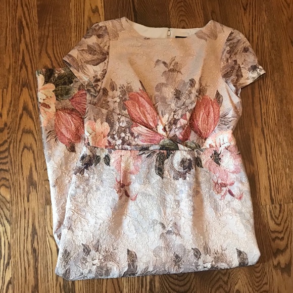 Adrianna Papell Floral Print Stretch Evening Dress - Picture 2 of 7